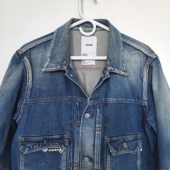 HAVEN Men Denim Washed Blue Vintage Jacket - Picture 3 of 15